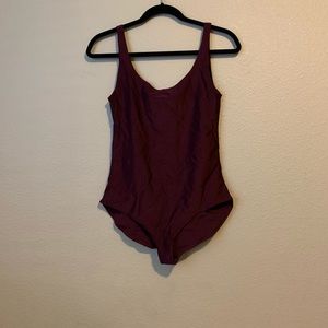 BDG (UO) Shiny Burgundy Bodysuit